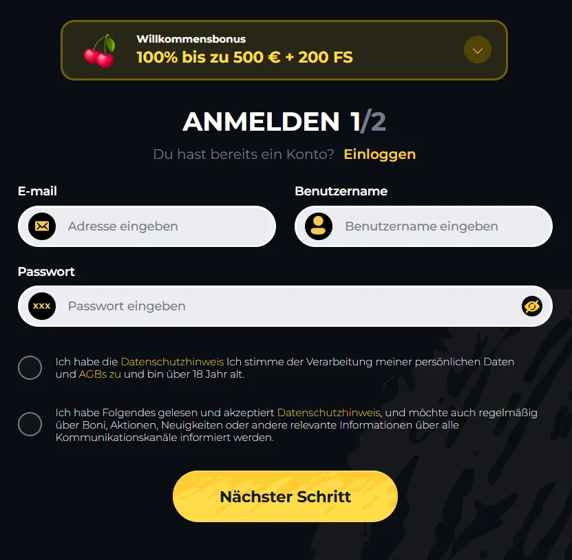 Boome­rang Casino Account 